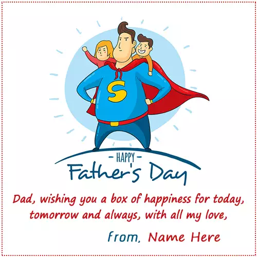 I Love You Dad Happy Father Day Ecard With Name